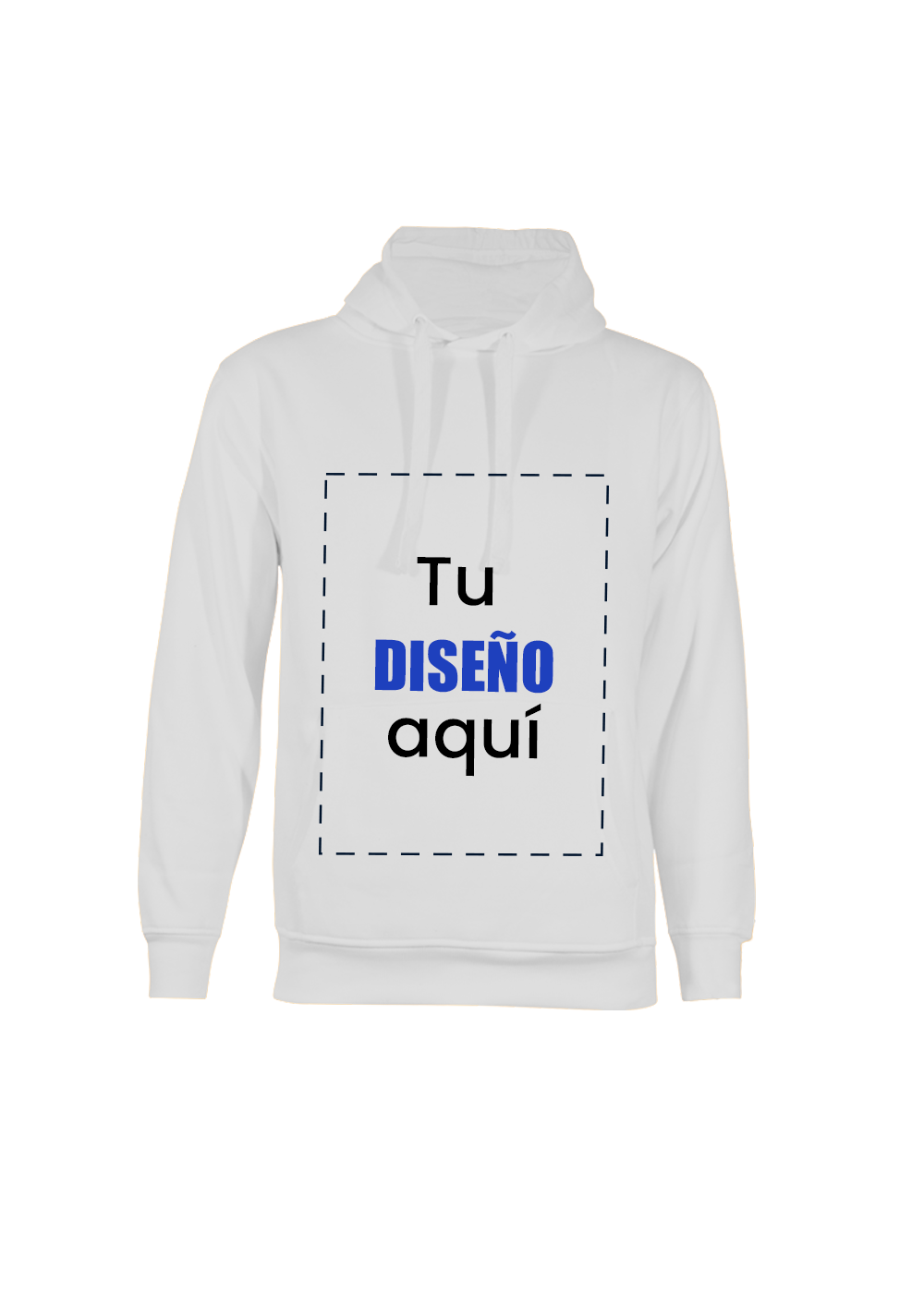 Sudadera blanca con capucha personalizada